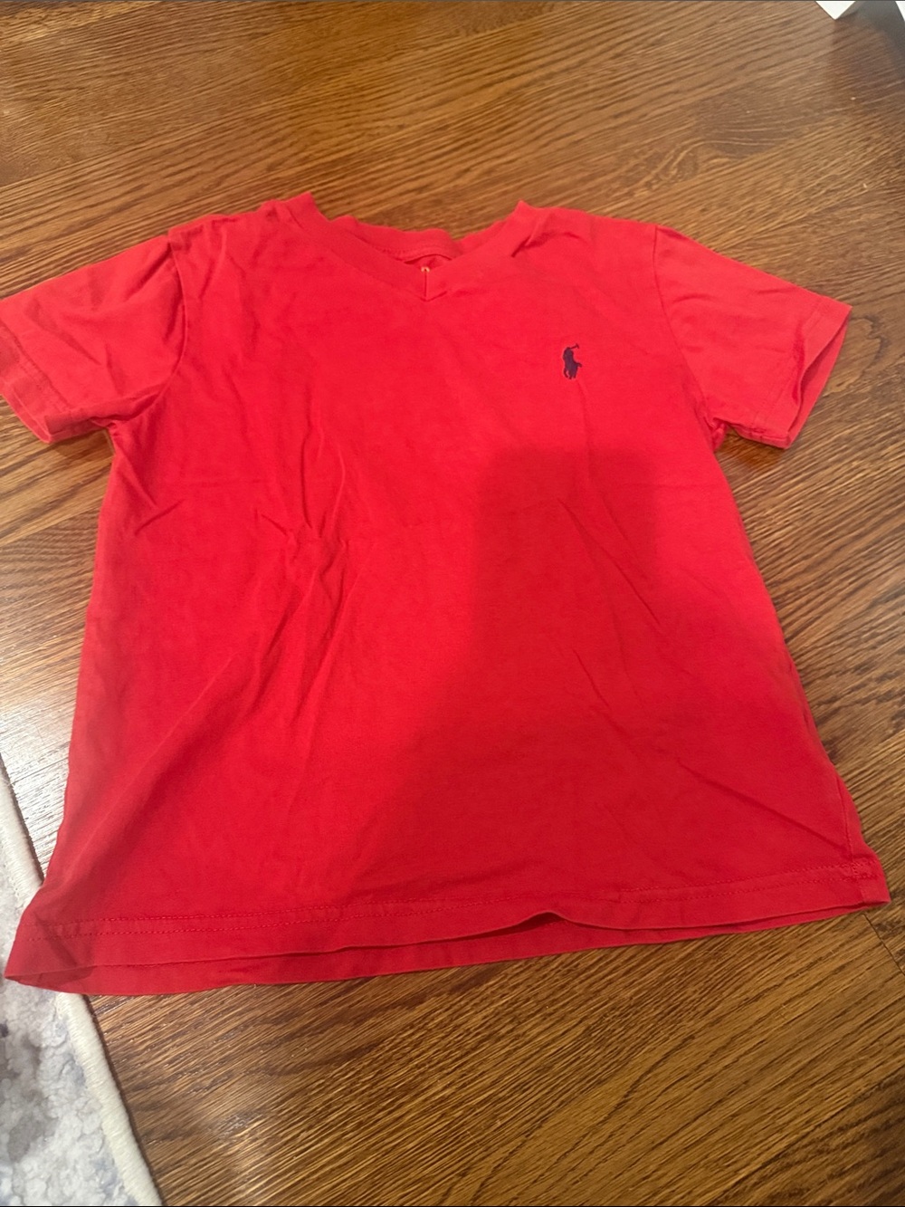 Polo by Ralph Lauren Red V-Neck Tee with Navy Pony
